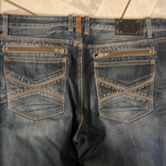 XY XRAY Blue Straight-Leg Jeans with Vintage Fading - Picture 6 of 8